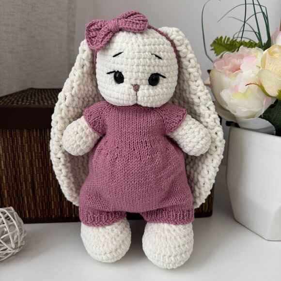 Handmade Other - Handmade Crochet Bunny | First Easter Gift | Easter Basket Stuffer